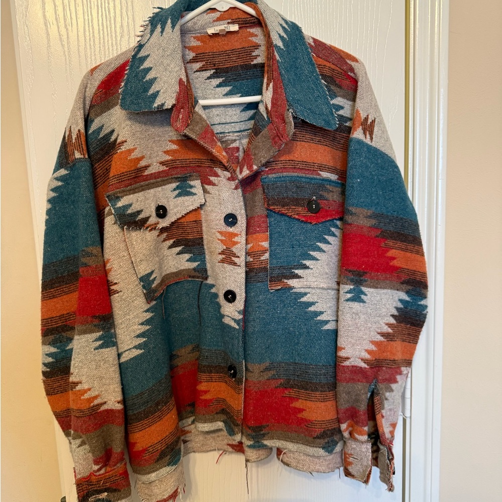 LA MIEL Western Multicolored Button-up Jacket
